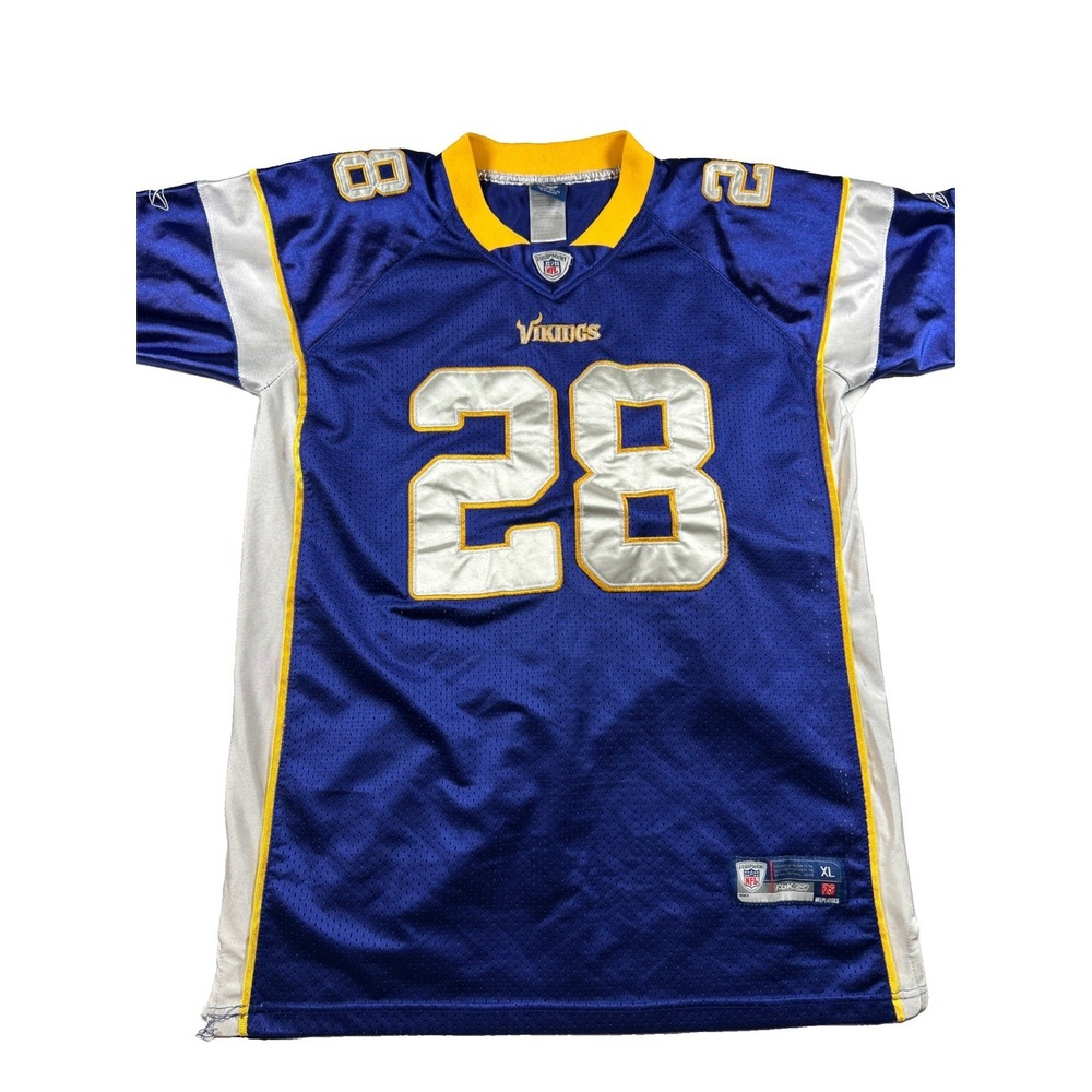 Reebok Minnesota Vikings Adrian Peterson #28 NFL Jersey Size 16-18 XL Purple